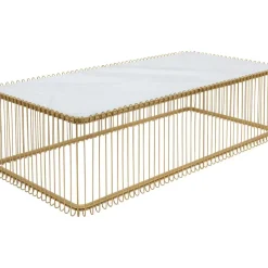 Online Couchtisch Wire Glas Marble Weis 145X70Cm Tische