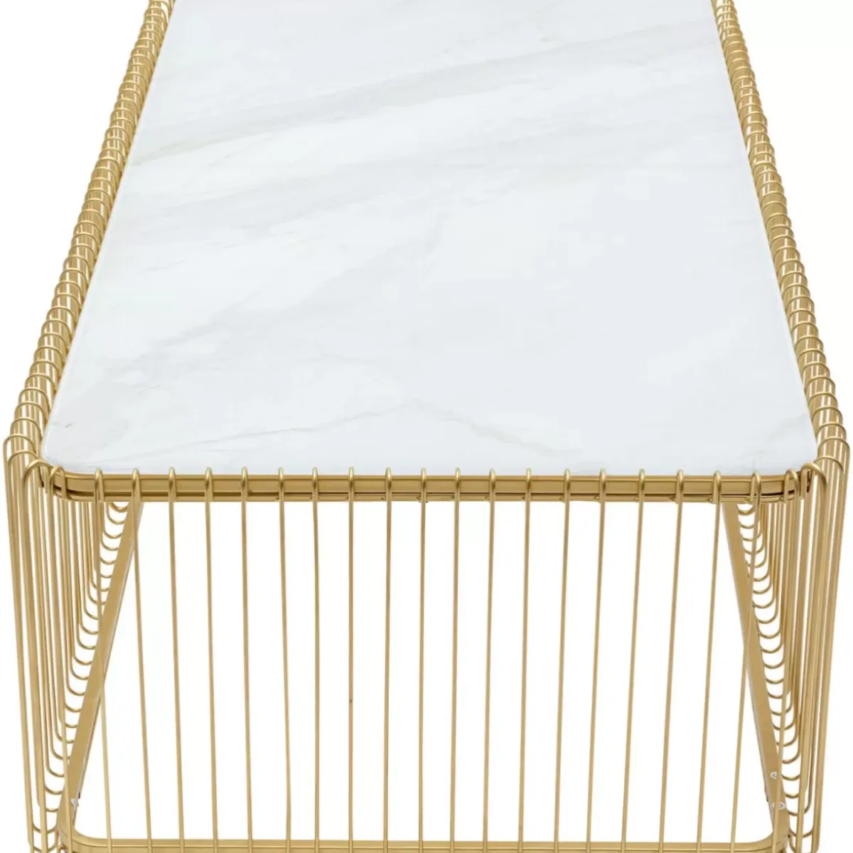 Online Couchtisch Wire Glas Marble Weis 145X70Cm Tische