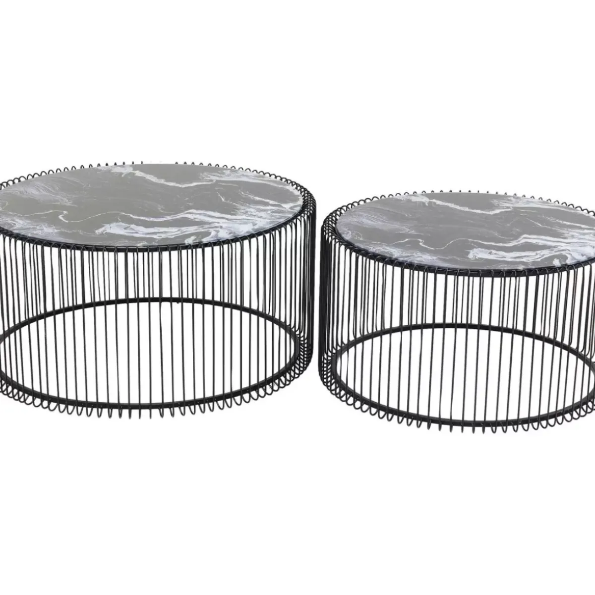 Couchtisch Wire Glas Marble Schwarz (2/Set) Tische