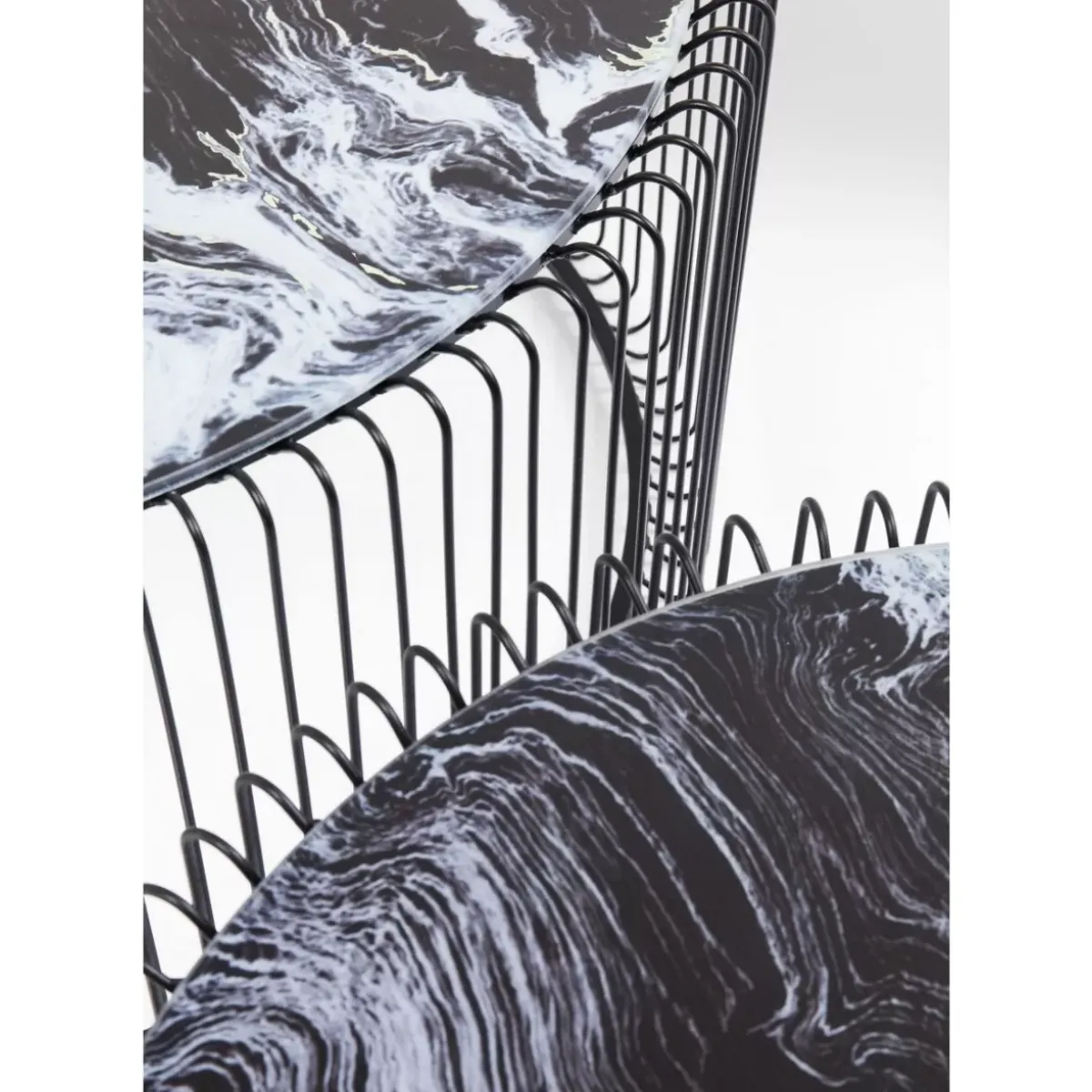 Couchtisch Wire Glas Marble Schwarz (2/Set) Tische