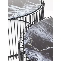 Couchtisch Wire Glas Marble Schwarz (2/Set) Tische
