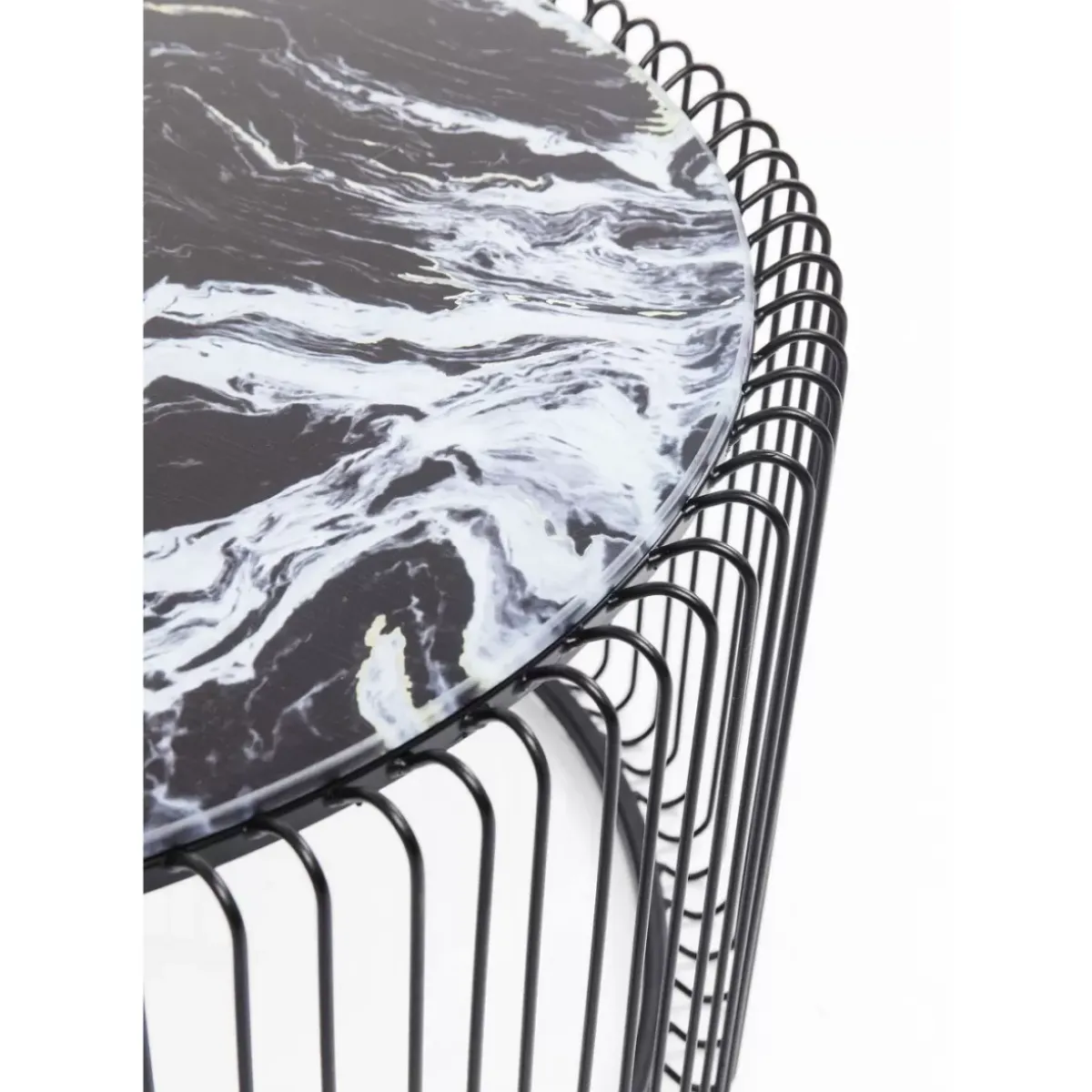 Couchtisch Wire Glas Marble Schwarz (2/Set) Tische