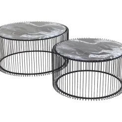 Couchtisch Wire Glas Marble Schwarz (2/Set) Tische