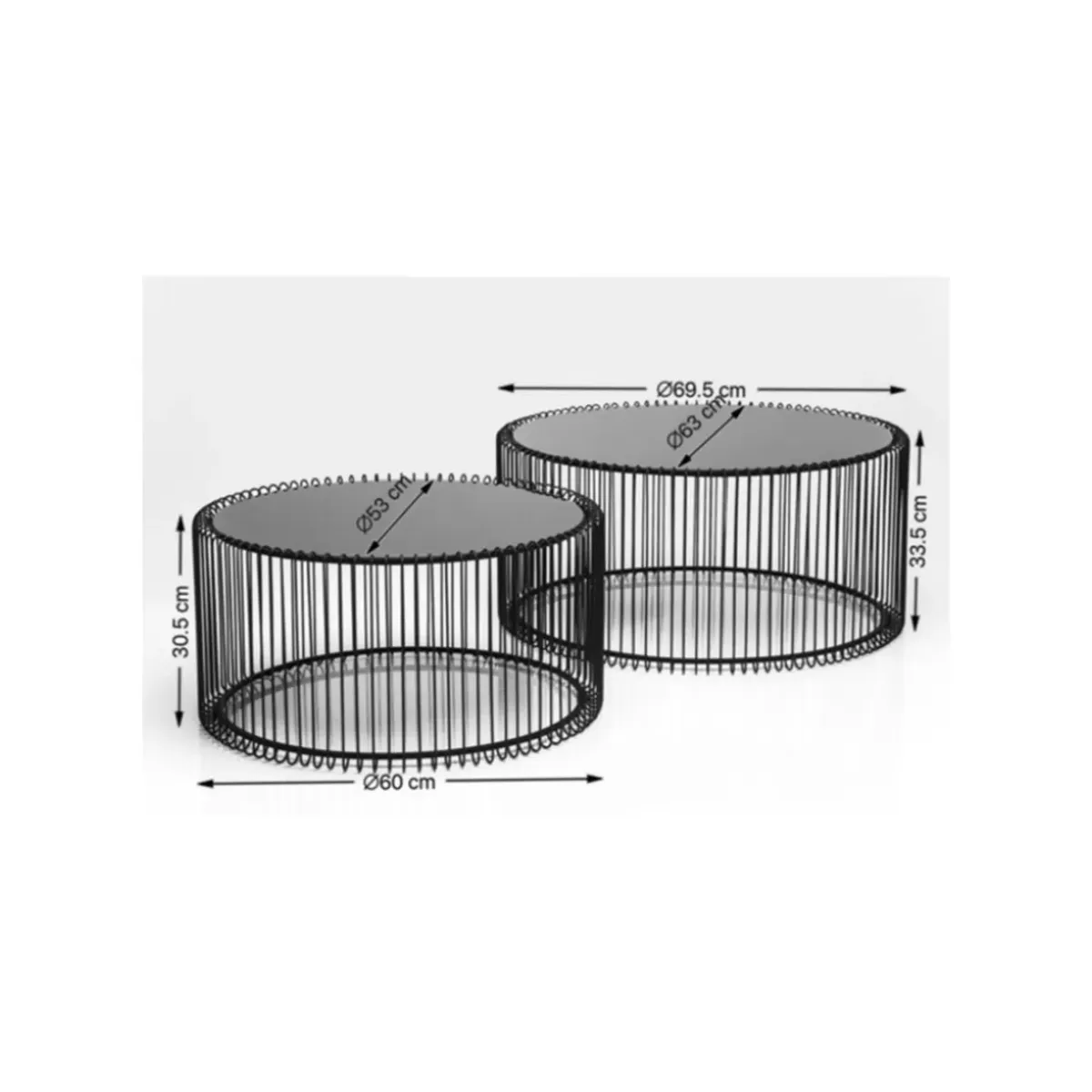 Online Couchtisch Wire Silber (2/Set) Tische
