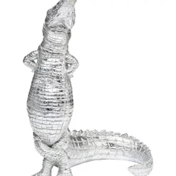 Sale Deko Figur Alligator Silber 39Cm Deko & Geschenkartikel