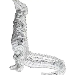 Sale Deko Figur Alligator Silber 39Cm Deko & Geschenkartikel