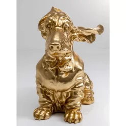 Online Deko Figur Coiffed Dog Gold 52Cm Deko & Geschenkartikel