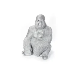 Hot Deko Figur Monkey Gorilla Side Xl Silber Matt Deko & Geschenkartikel