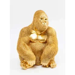 Discount Deko Figur Monkey Gorilla Side Medium Gold Deko & Geschenkartikel