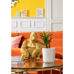Discount Deko Figur Monkey Gorilla Side Medium Gold Deko & Geschenkartikel