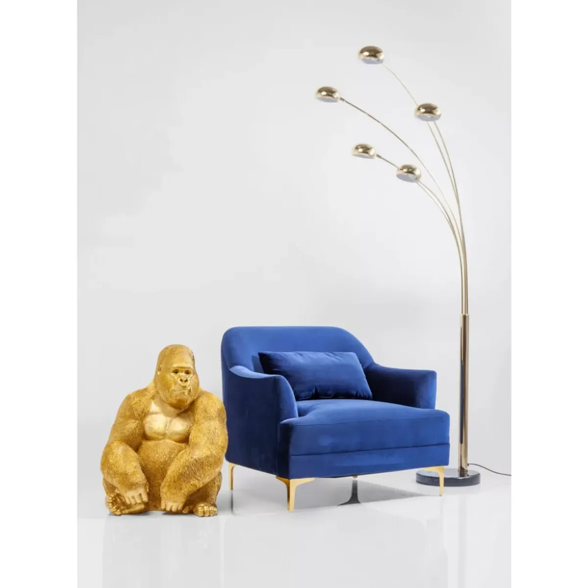 Deko Figur Monkey Gorilla Side Xl Gold Deko & Geschenkartikel