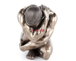 Online Deko Figur Nude Man Hug Bronze 54Cm Deko & Geschenkartikel