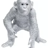 Clearance Deko Figur Playing Ape Silber 50 Deko & Geschenkartikel