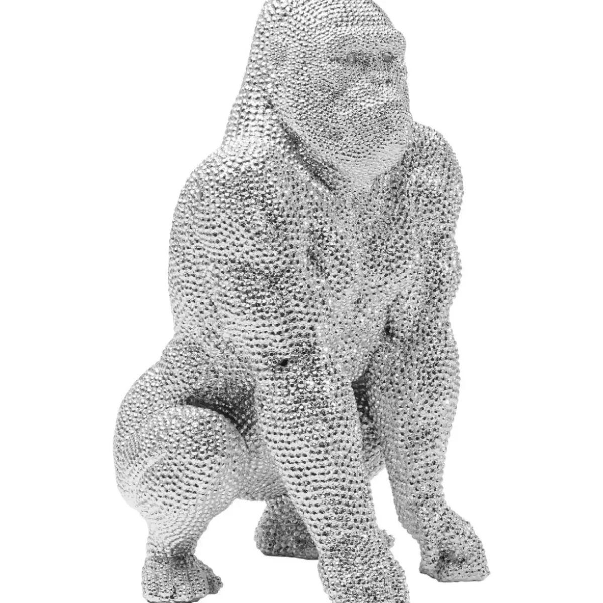 Outlet Deko Figur Shiny Gorilla Silber 46Cm Deko & Geschenkartikel