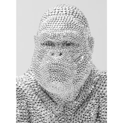 Outlet Deko Figur Shiny Gorilla Silber 46Cm Deko & Geschenkartikel