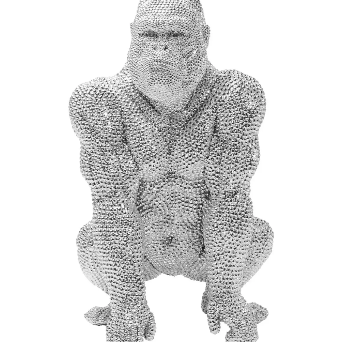 Outlet Deko Figur Shiny Gorilla Silber 46Cm Deko & Geschenkartikel