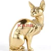 New Deko Figur Sitting Cat Audrey Gold 27Cm Deko & Geschenkartikel