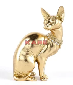 New Deko Figur Sitting Cat Audrey Gold 27Cm Deko & Geschenkartikel