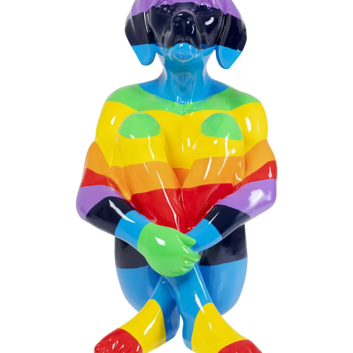 Online Deko Figur Sitting Dog Rainbow 173 Deko & Geschenkartikel