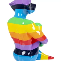 Online Deko Figur Sitting Dog Rainbow 173 Deko & Geschenkartikel