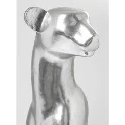 Hot Deko Figur Sitting Leopard Silber 150Cm Deko & Geschenkartikel