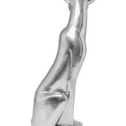 Hot Deko Figur Sitting Leopard Silber 150Cm Deko & Geschenkartikel