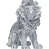 Online Deko Figur Sitting Lion Silber 42Cm Deko & Geschenkartikel
