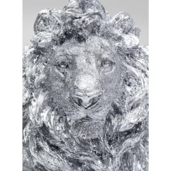 Online Deko Figur Sitting Lion Silber 42Cm Deko & Geschenkartikel