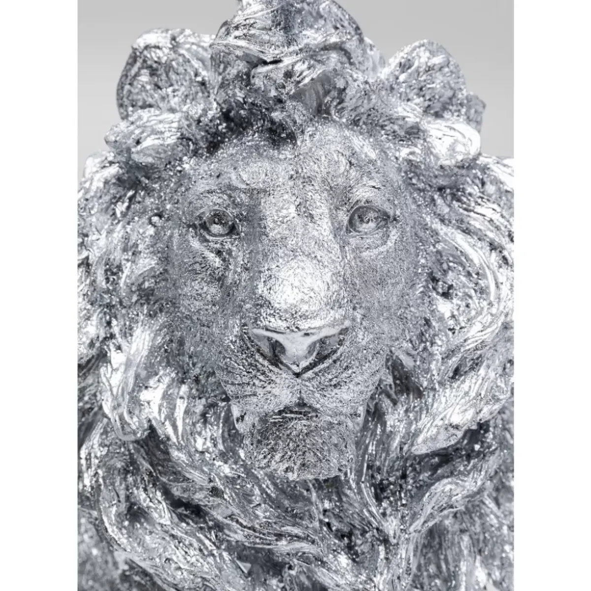 Online Deko Figur Sitting Lion Silber 42Cm Deko & Geschenkartikel