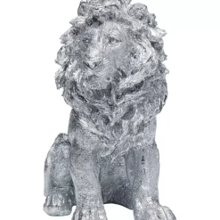Online Deko Figur Sitting Lion Silber 42Cm Deko & Geschenkartikel