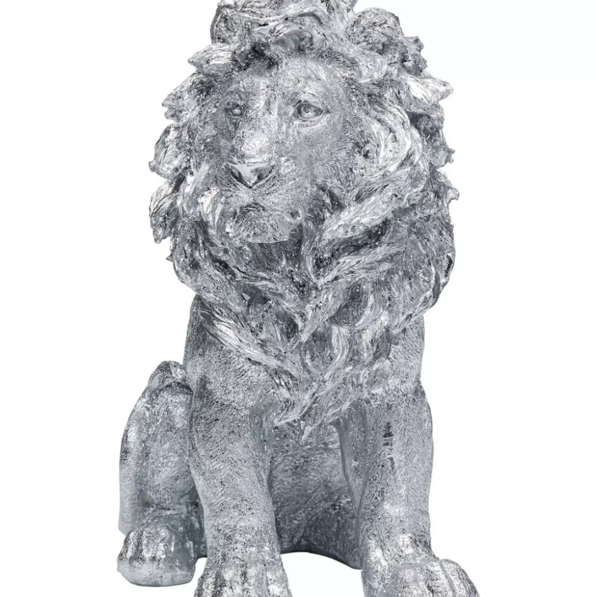 Online Deko Figur Sitting Lion Silber 42Cm Deko & Geschenkartikel