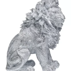 Online Deko Figur Sitting Lion Silber 42Cm Deko & Geschenkartikel