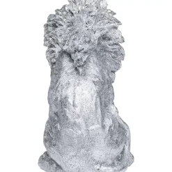 Online Deko Figur Sitting Lion Silber 42Cm Deko & Geschenkartikel