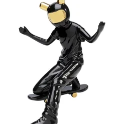 Outlet Deko Figur Skating Astronaut Schwarz 21Cm Deko & Geschenkartikel