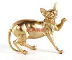 New Deko Figur Standing Cat Audrey Gold 29Cm Deko & Geschenkartikel