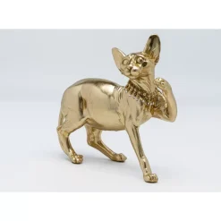 New Deko Figur Standing Cat Audrey Gold 29Cm Deko & Geschenkartikel
