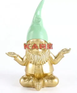 Best Deko Figur Zwerg Meditation Gold Grun 19Cm Deko & Geschenkartikel