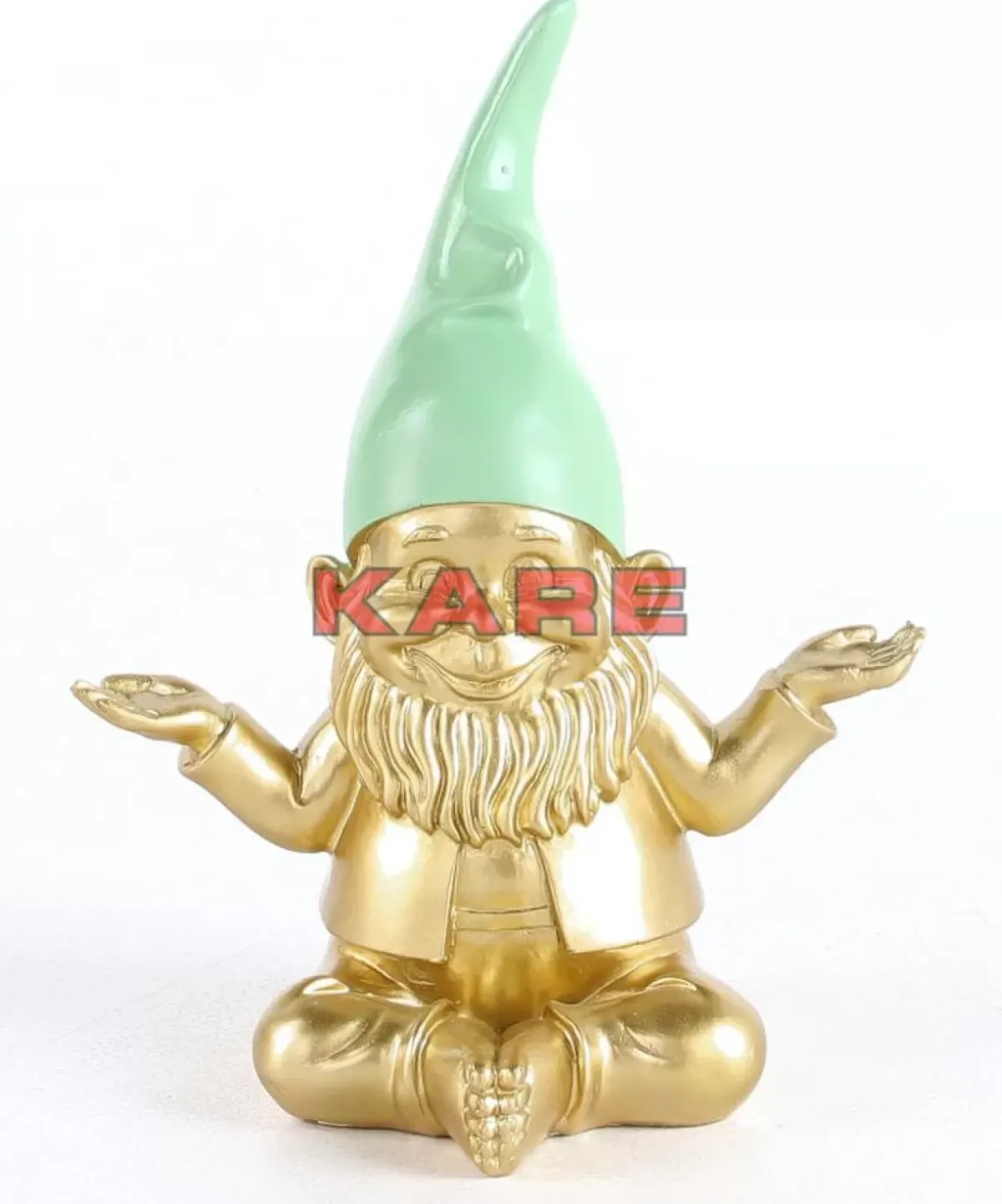 Best Deko Figur Zwerg Meditation Gold Grun 19Cm Deko & Geschenkartikel