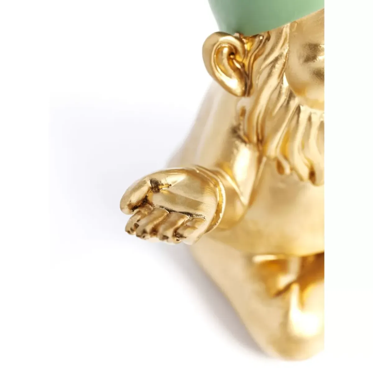 Best Deko Figur Zwerg Meditation Gold Grun 19Cm Deko & Geschenkartikel