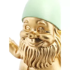 Best Deko Figur Zwerg Meditation Gold Grun 19Cm Deko & Geschenkartikel