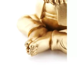 Best Deko Figur Zwerg Meditation Gold Grun 19Cm Deko & Geschenkartikel