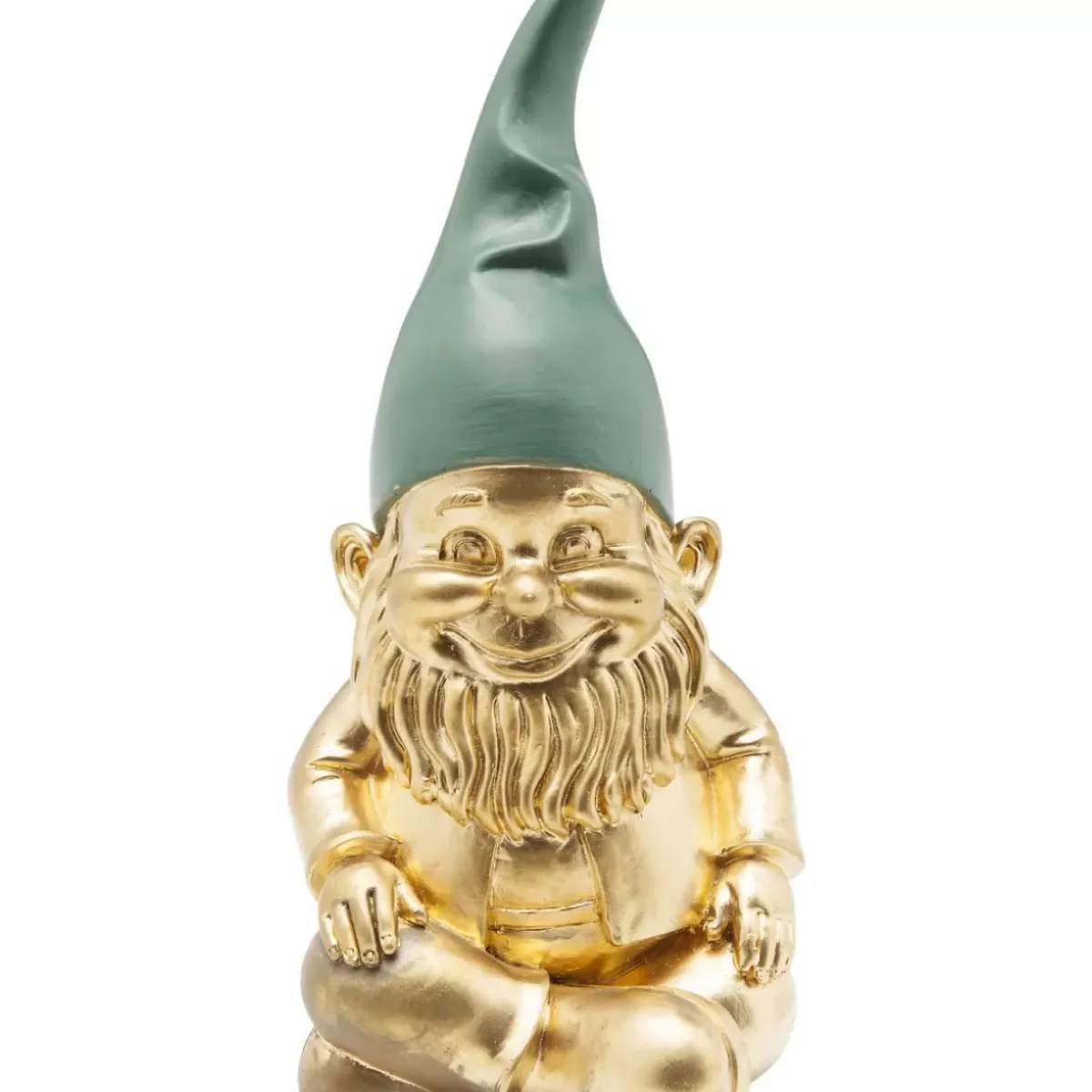 Online Deko Figur Zwerg Sitting Gold Grun 19Cm Deko & Geschenkartikel