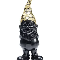 Deko Figur Zwerg Standing Schwarz Gold 30Cm Deko & Geschenkartikel
