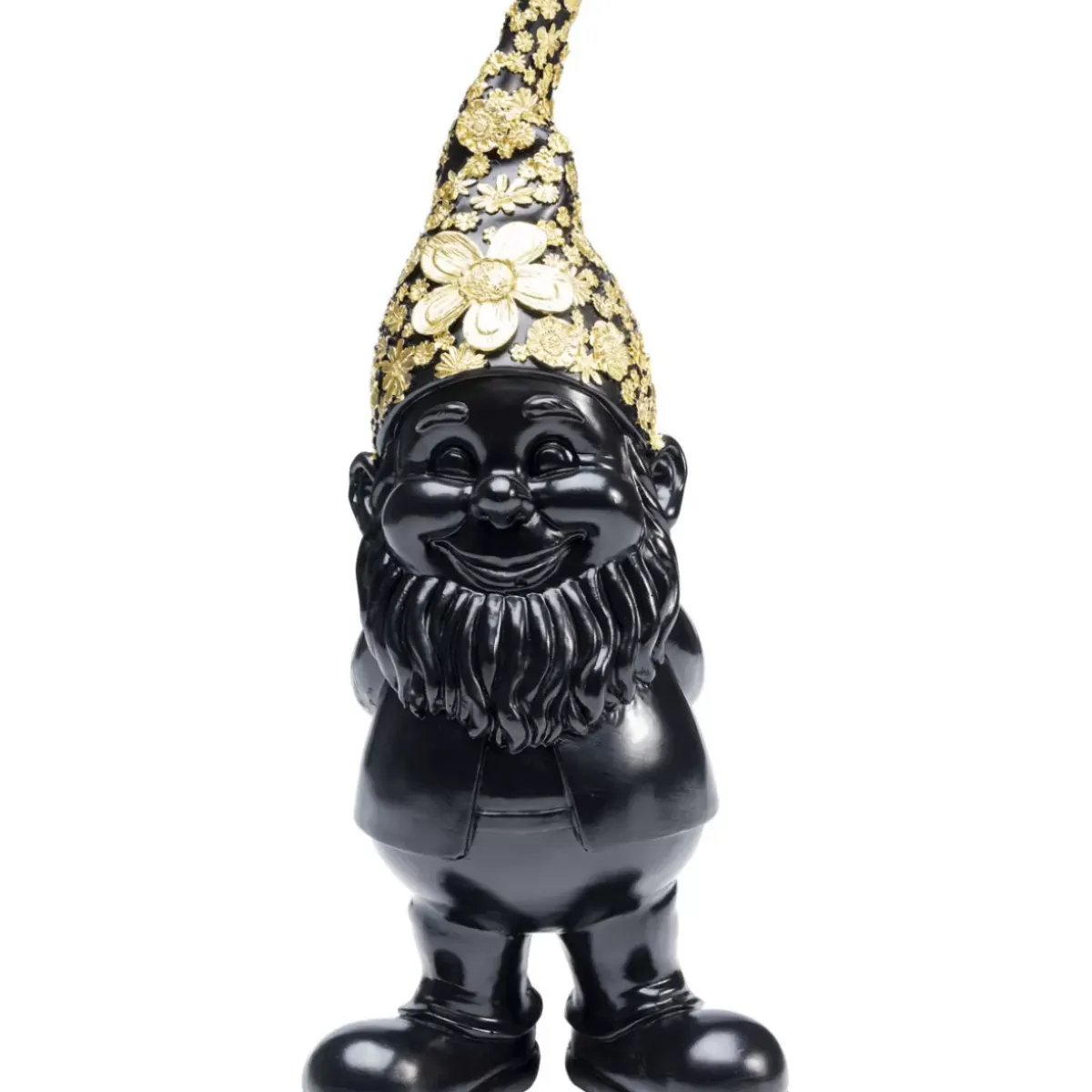 Deko Figur Zwerg Standing Schwarz Gold 30Cm Deko & Geschenkartikel