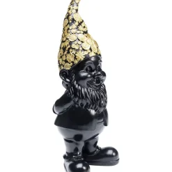 Deko Figur Zwerg Standing Schwarz Gold 30Cm Deko & Geschenkartikel