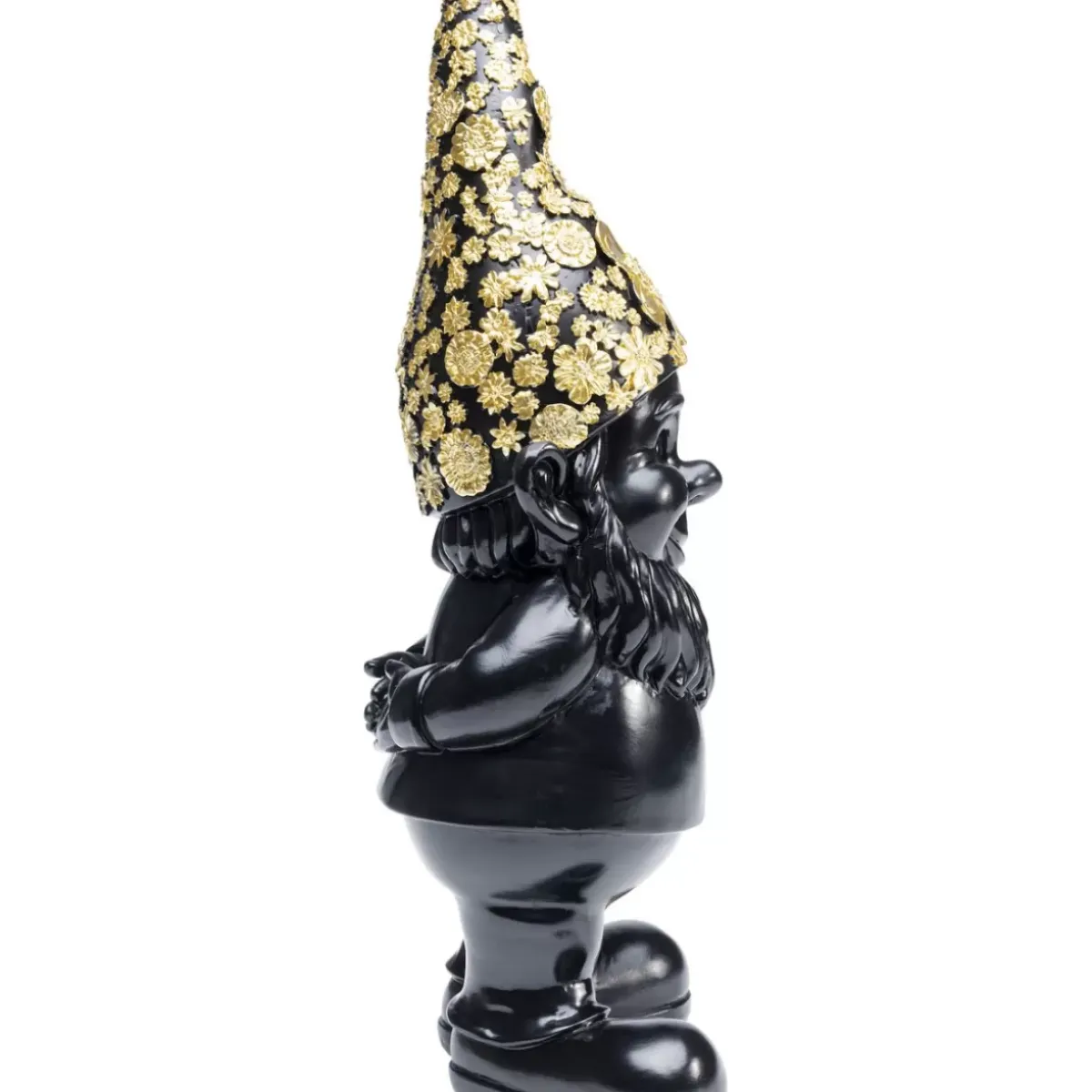 Deko Figur Zwerg Standing Schwarz Gold 30Cm Deko & Geschenkartikel