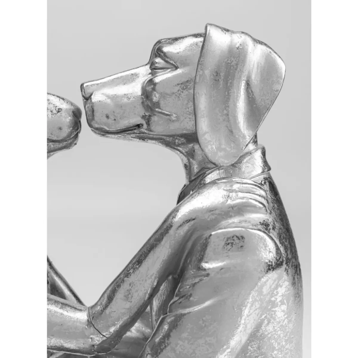 Hot Deko Objekt Kissing Rabbit And Dog Silber Deko & Geschenkartikel