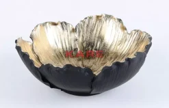 Clearance Deko Schale Flower Bloom Schwarz Gold O25Cm Deko & Geschenkartikel