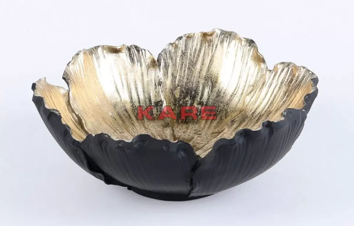 Clearance Deko Schale Flower Bloom Schwarz Gold O25Cm Deko & Geschenkartikel
