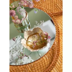 Hot Deko Schale Flower Bloom Creme Gold O20Cm Deko & Geschenkartikel